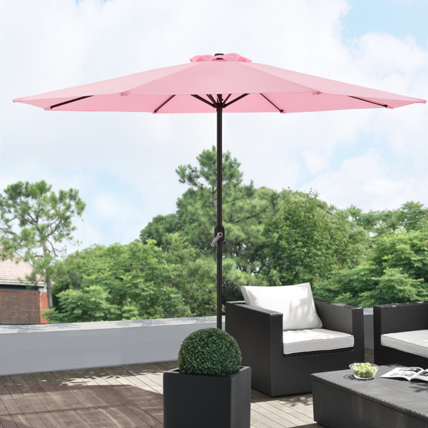 Dakota Fields Parasol 230cm x 300cm Black steel cranked parasol